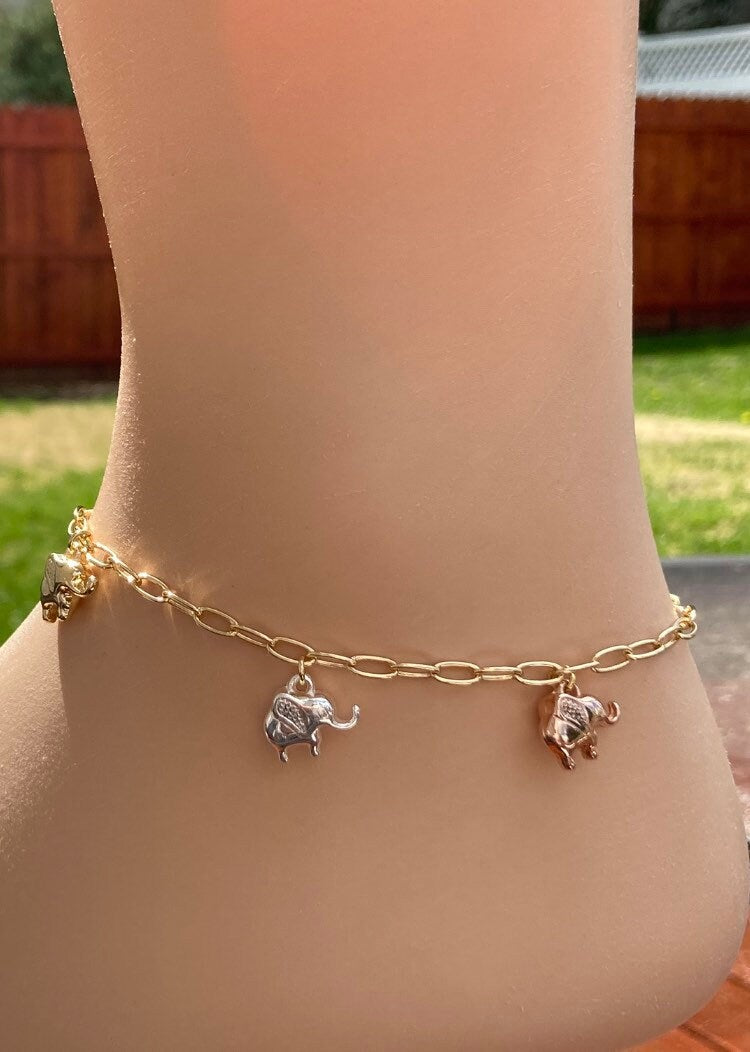 dangling elephant anklets