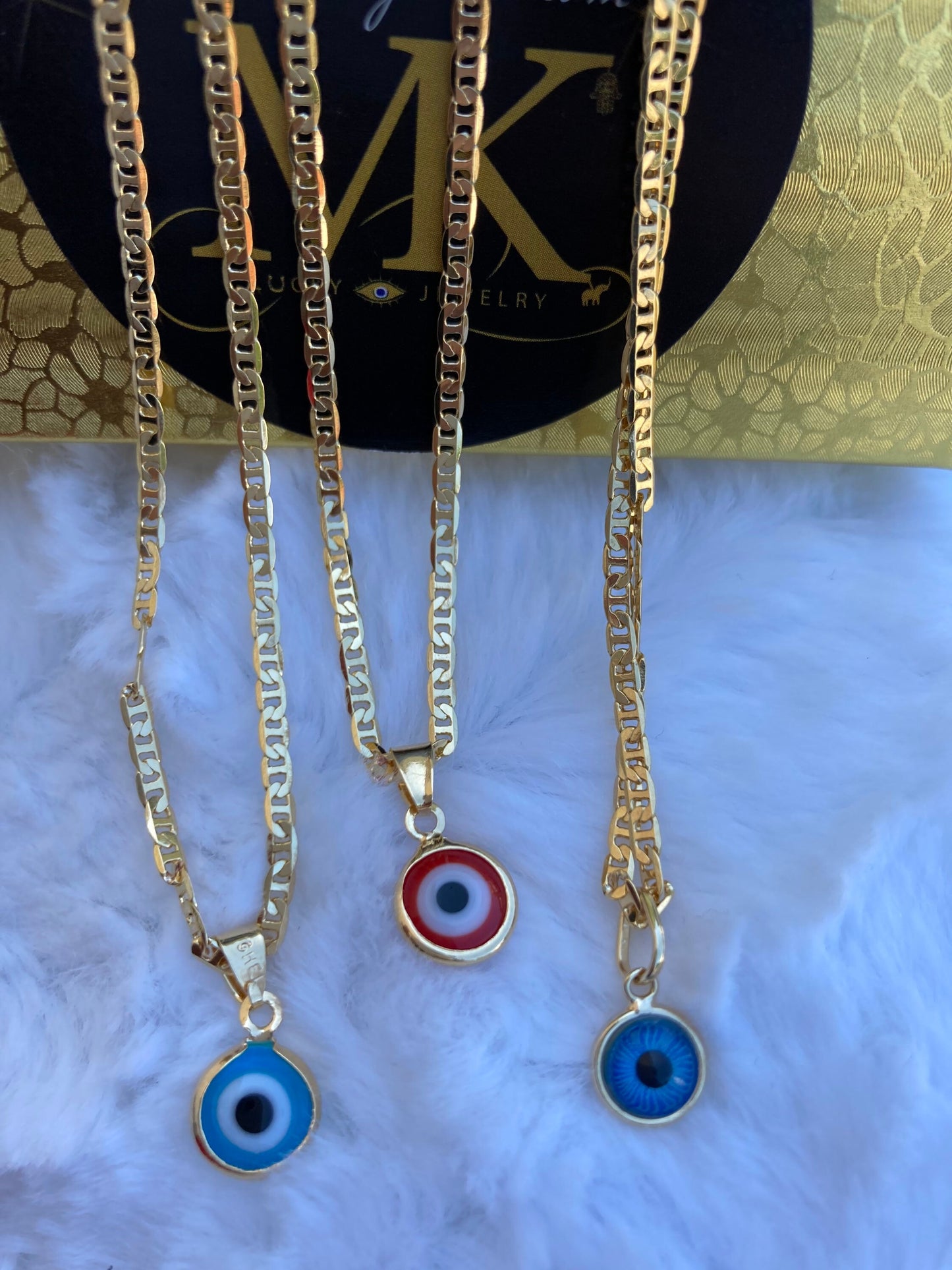 Evil Eye Charm Necklace, Marinker Link
