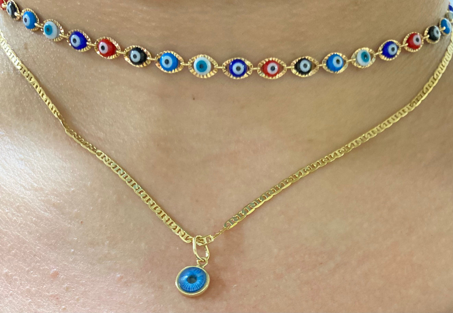 Evil Eye Charm Necklace, Marinker Link