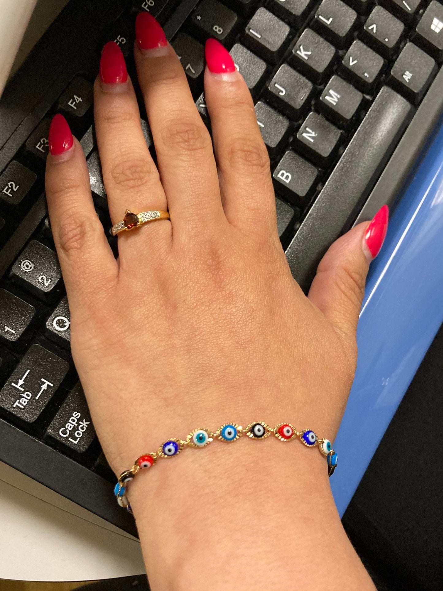 Dainty Multi Color Evil Eye Bracelet