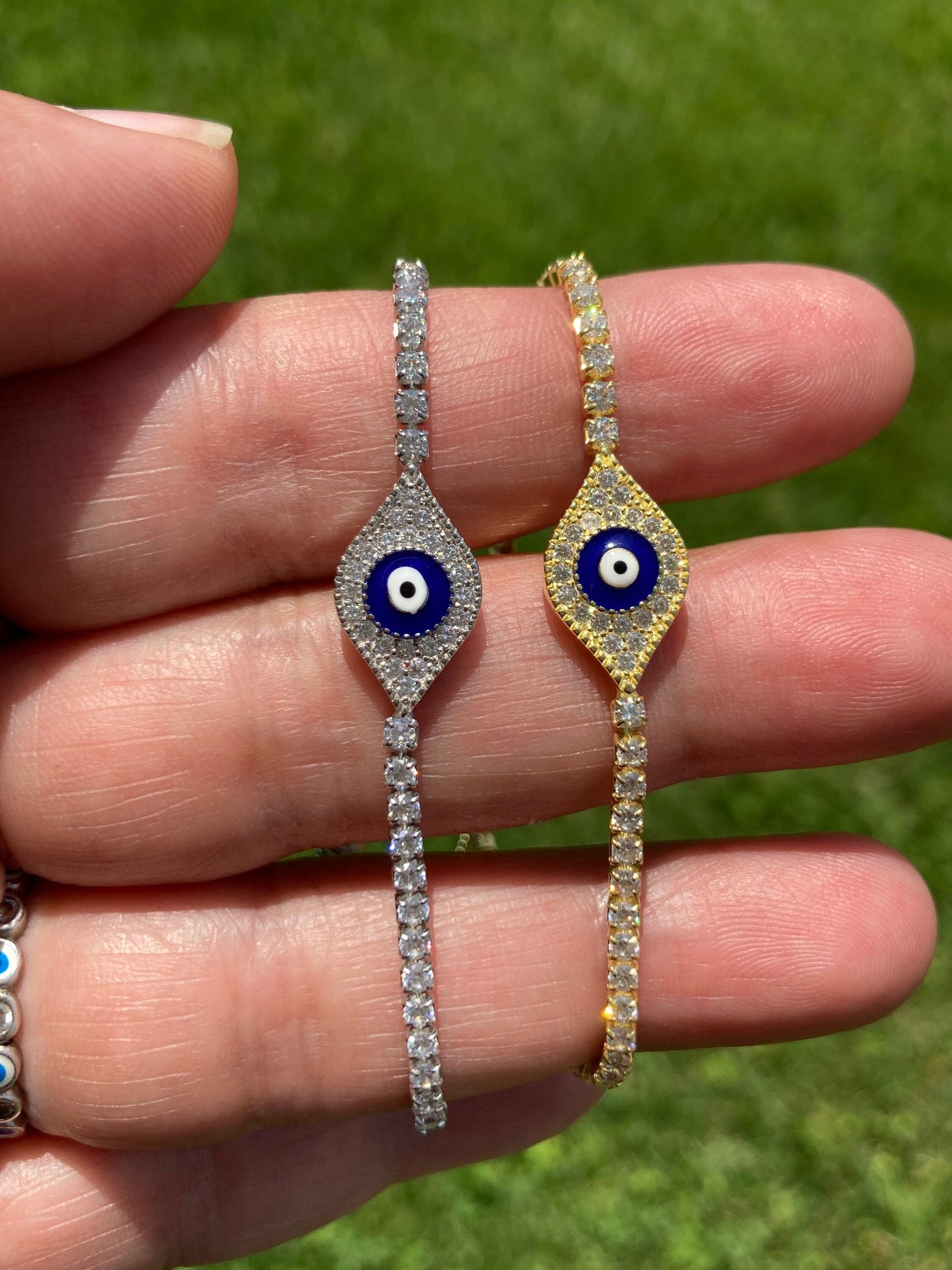 Dainty Evil Eye Tennis Bracelets