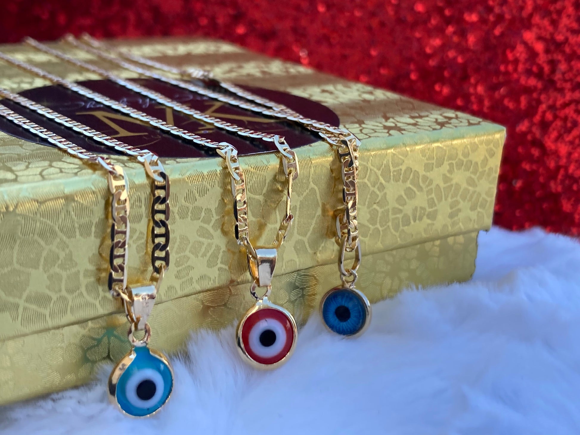 Evil Eye Charm Necklace, Marinker Link