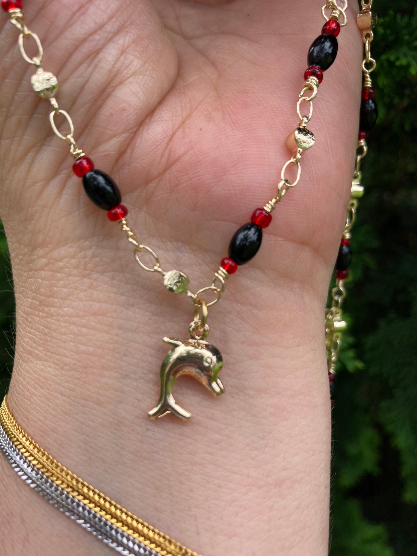 Dolphin and Owl Anklet