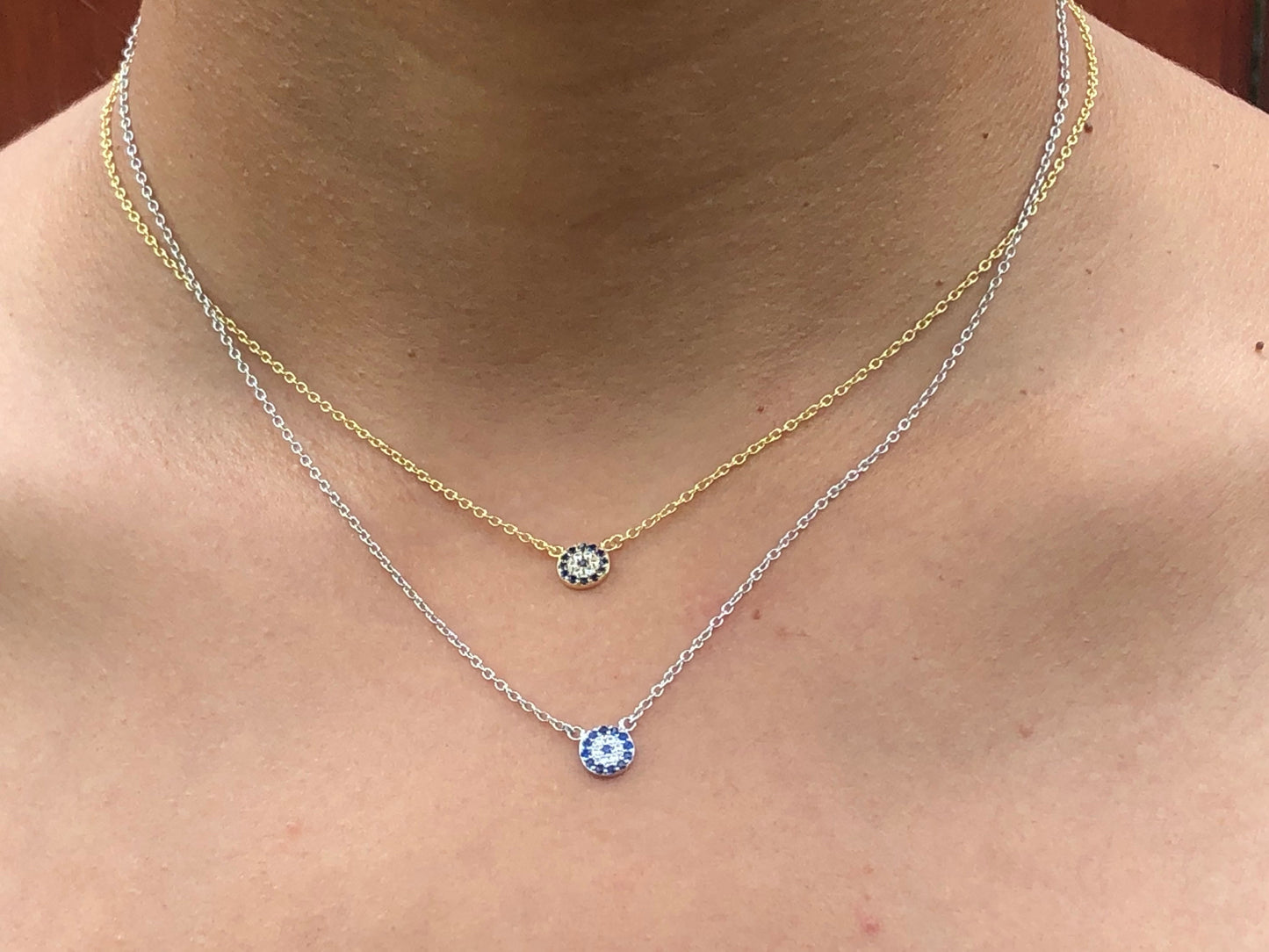 Dainty Sterling Silver  Evil Eye Necklace