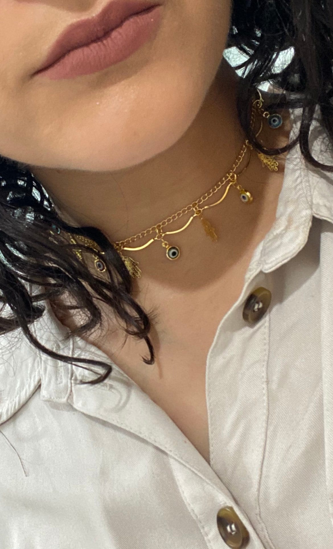 Evil Eye Hamsa Choker Necklace