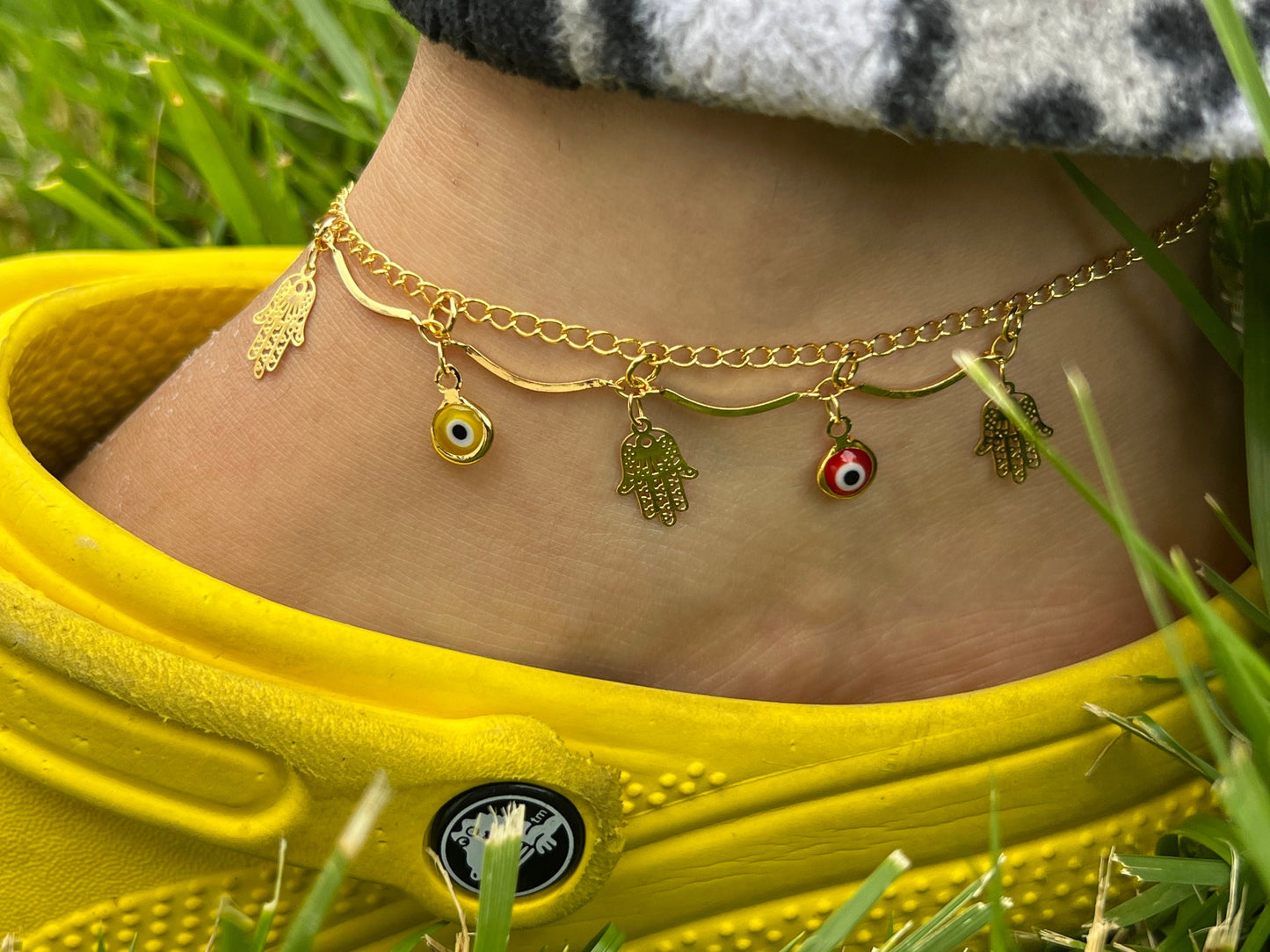 Evil Eye Hamsa Anklet