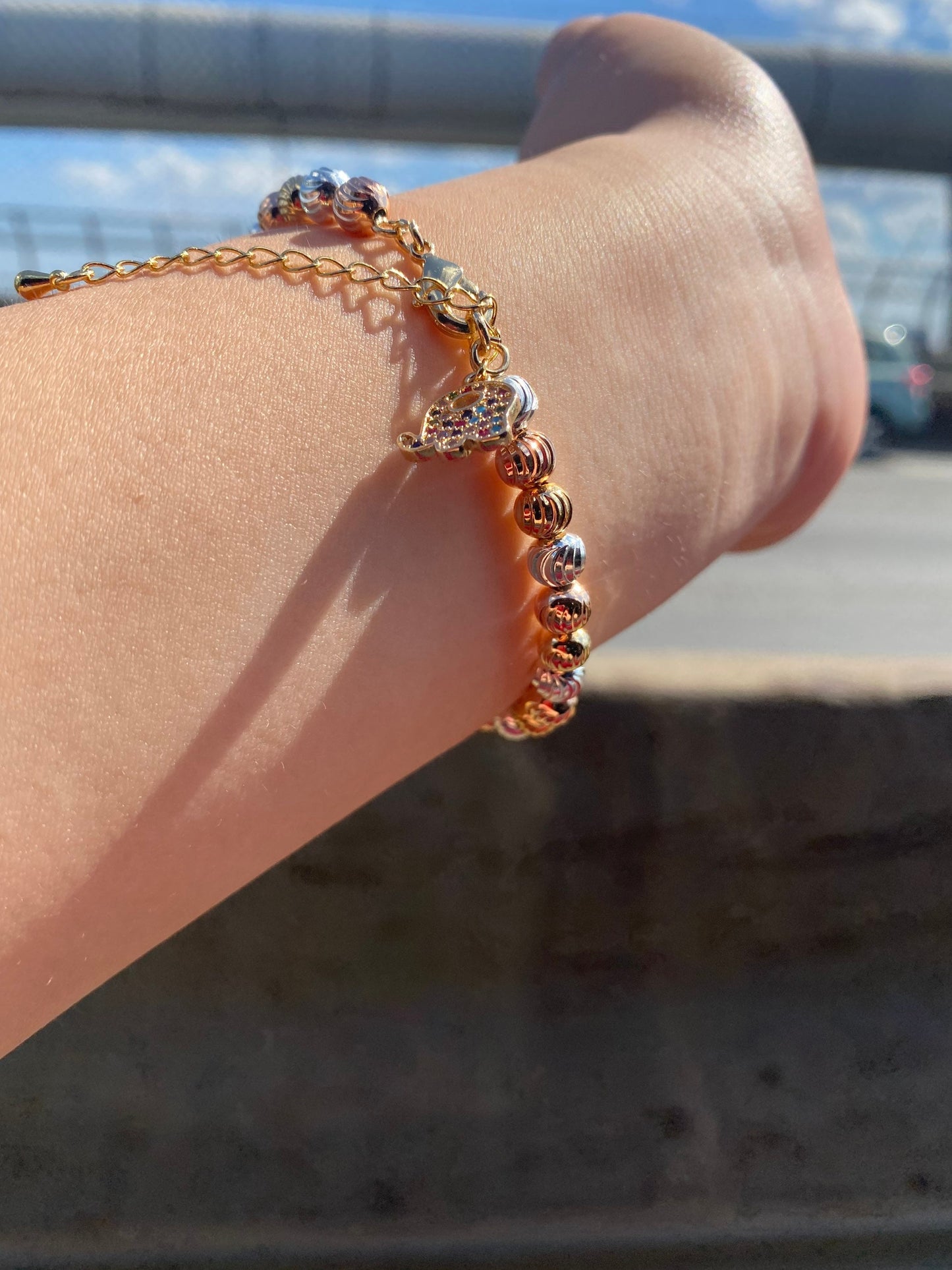 Hamsa Charm Ball Bracelet