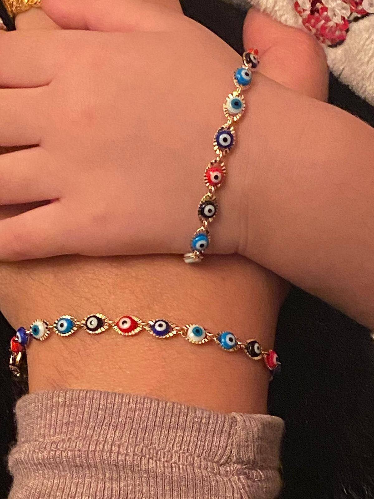 Mommy and Me Multi Color Evil Eye Braclets