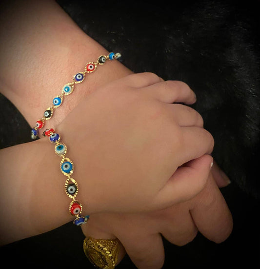 Mommy and Me Multi Color Evil Eye Braclets