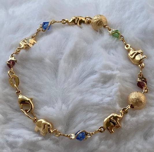 elephant charm gold layered bracelet gold layered bracelet