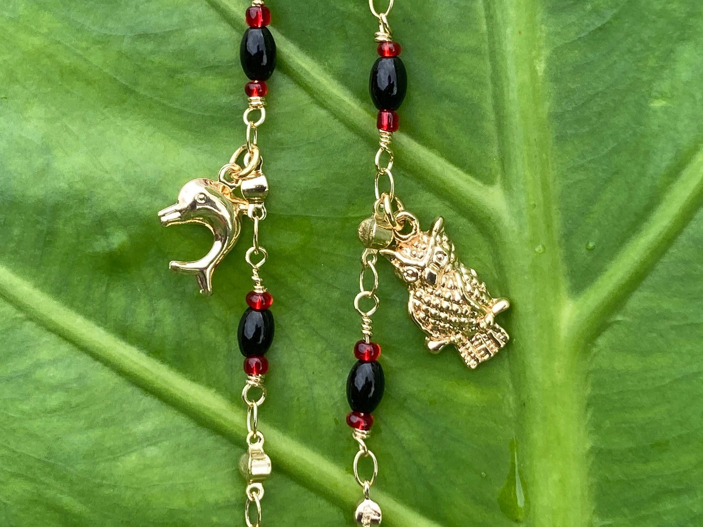 Dolphin and Owl Anklet