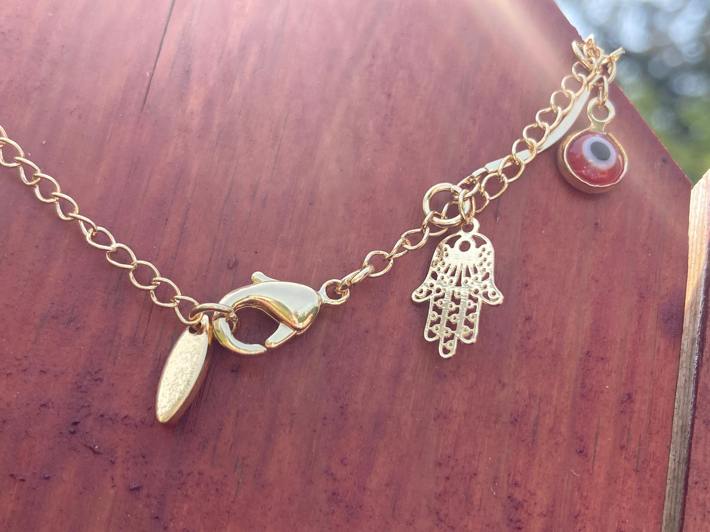 Evil Eye Hamsa Anklet