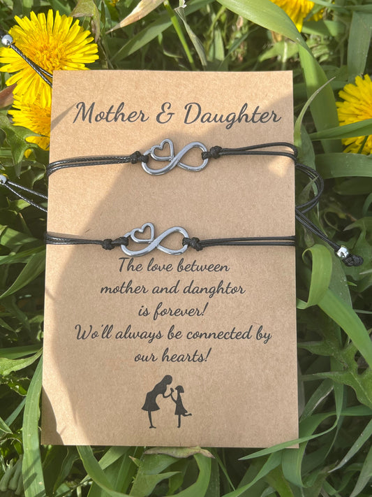 Mother and Daughter Heart Bracelet