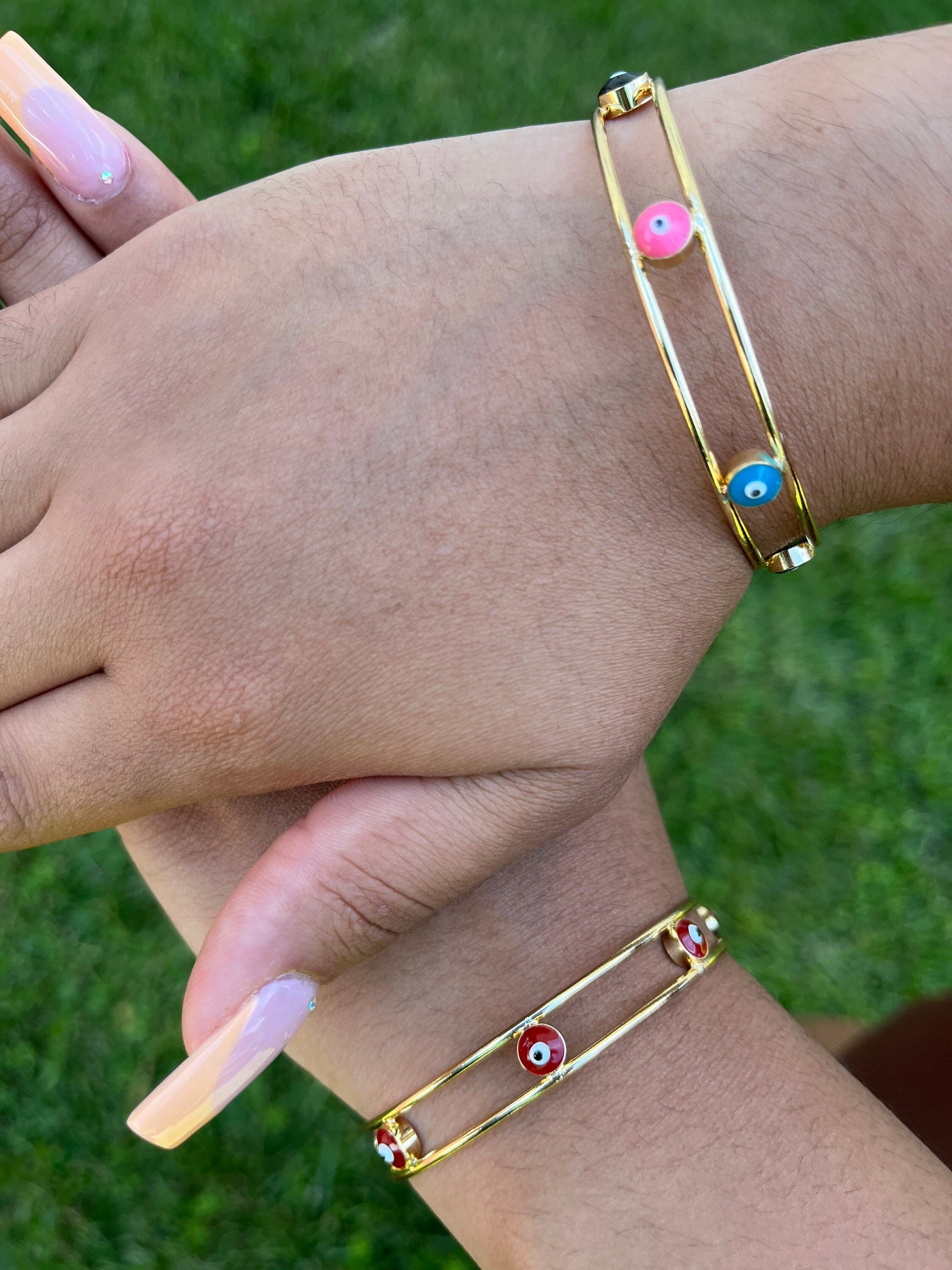 Evil Eye Bangle Bracelet, Mal de Ojo Bangle Bracelet