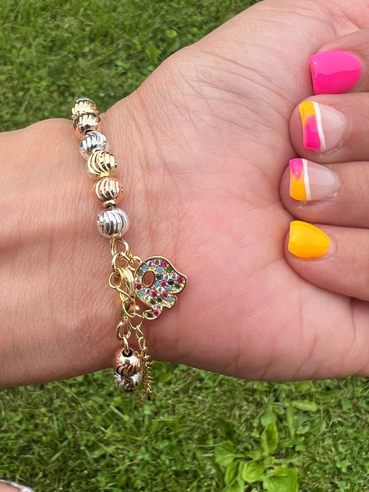 Hamsa Charm Ball Bracelet