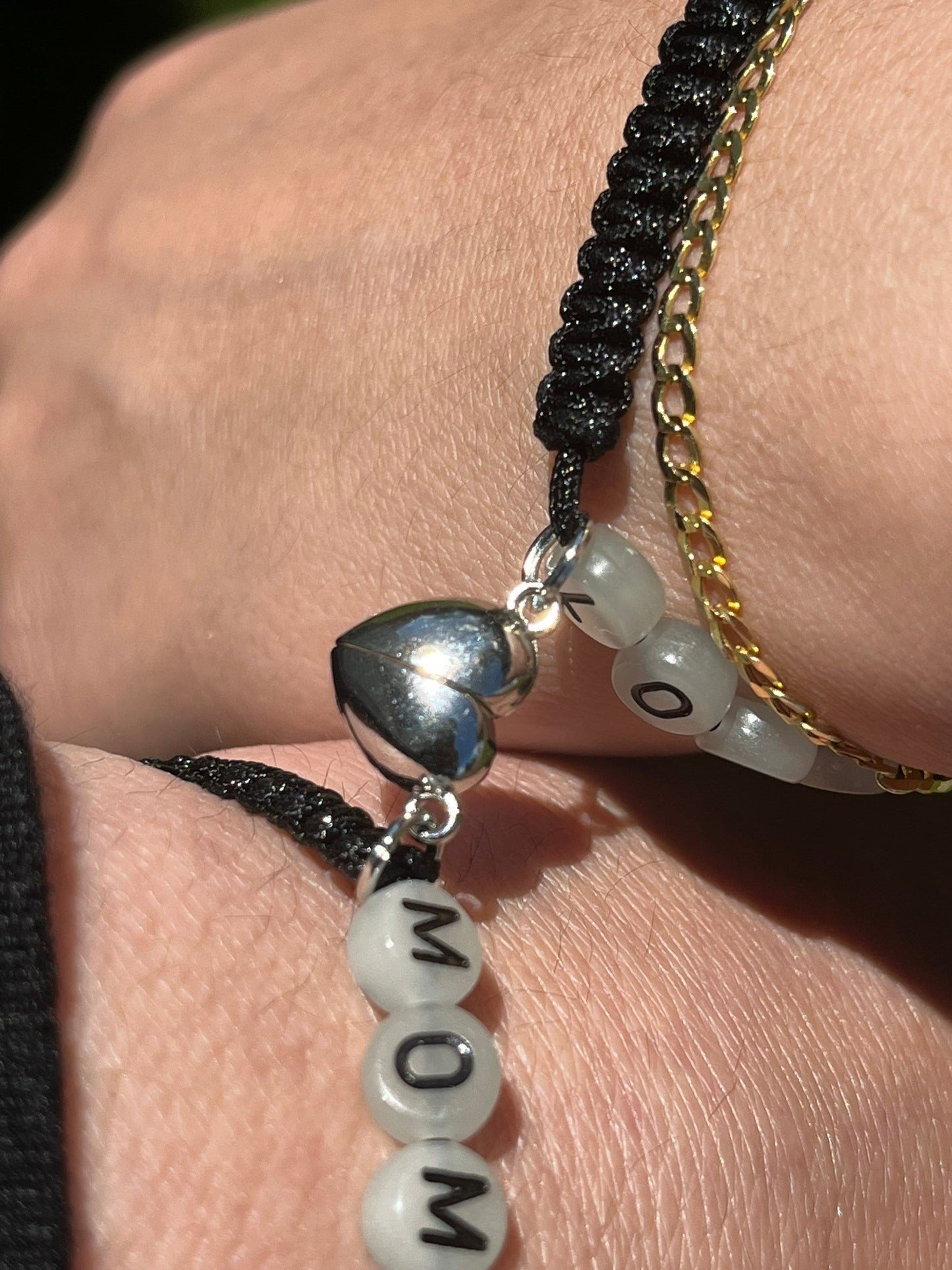 Mother and Daughter Magnetic Heart Bracelet